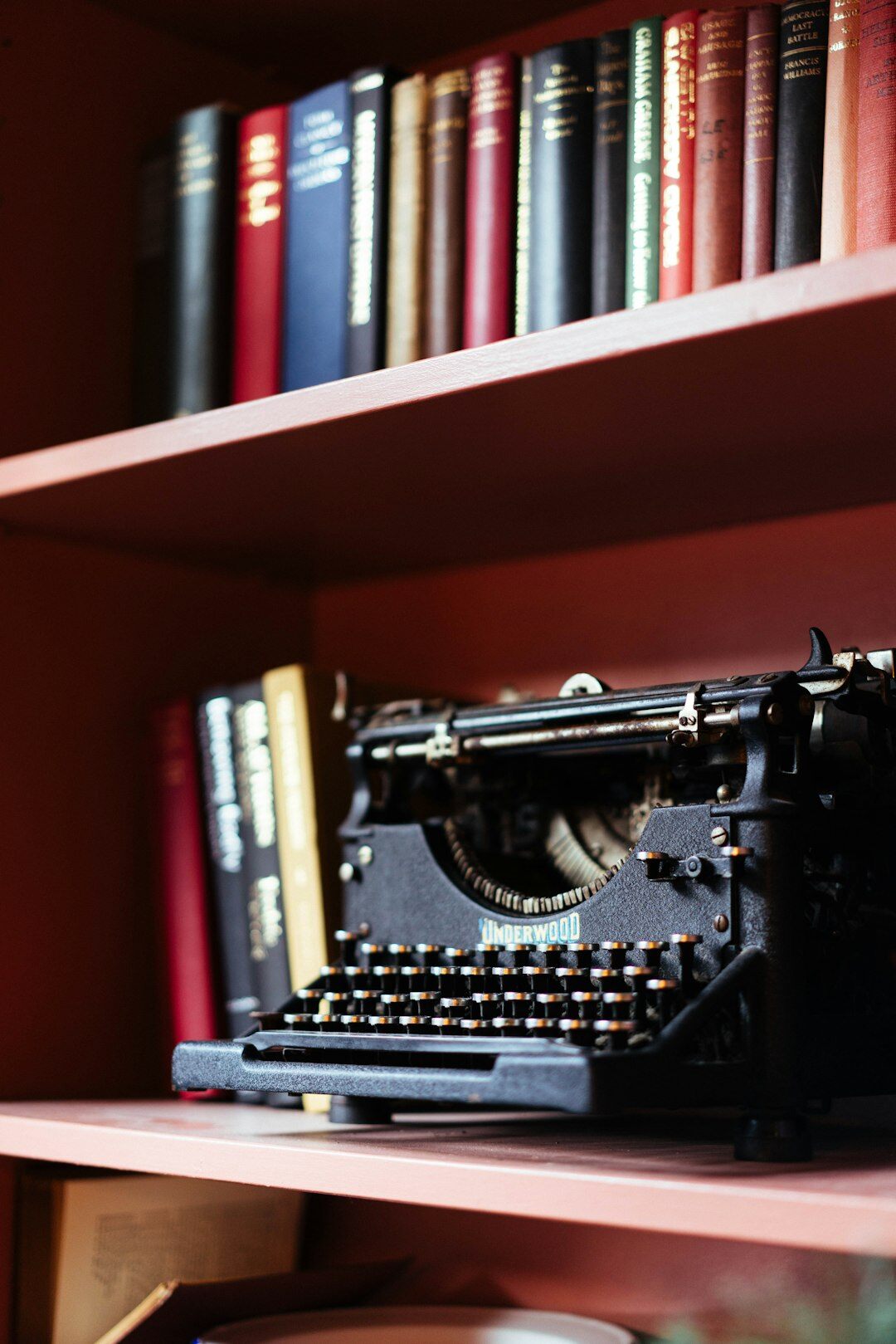 author desk with typewriter